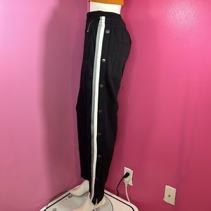 Free People double waisted joggers with side snaps black and grey size small